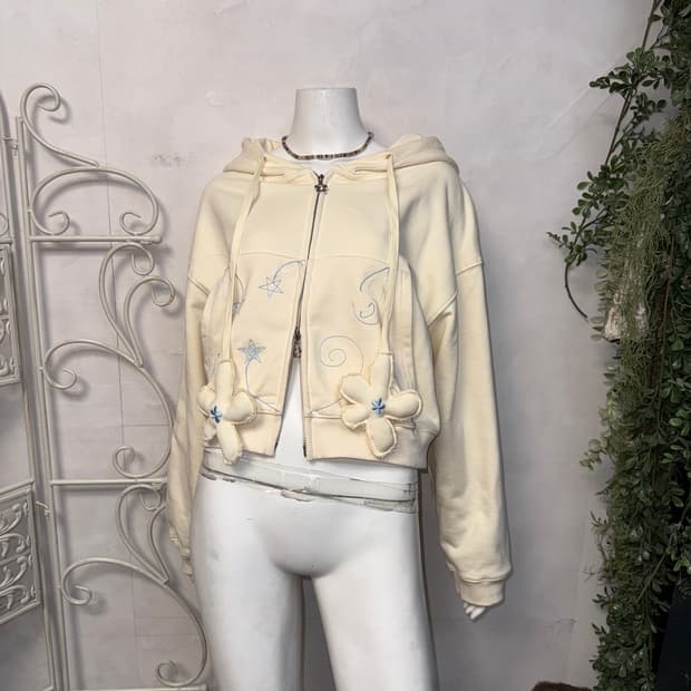 RuNaKiHu Steri Night Crop Hoodie Zip-Up 