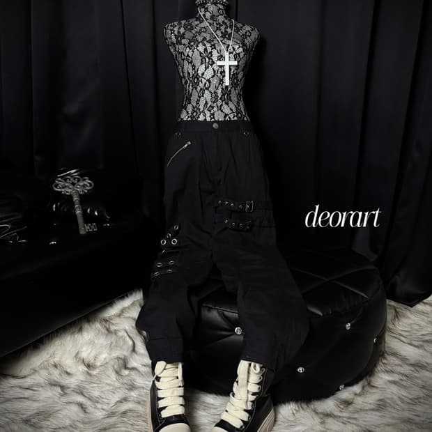deorart 본디지 펑크 팬츠