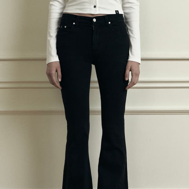시너진 PLAIN BASIC DENIM PANTS BLACK