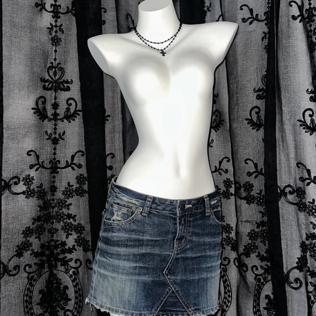 denim mini skirt