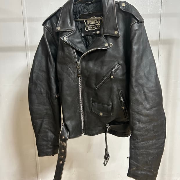 빈티지 레더 라이더 자켓 XL