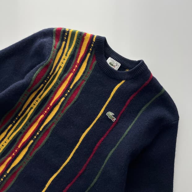 라코스테 빈티지 케이블 울 니트 100