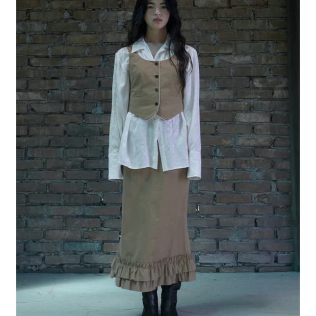 Fletta 플레따 코튼 머메이드 스커트 네이비 S