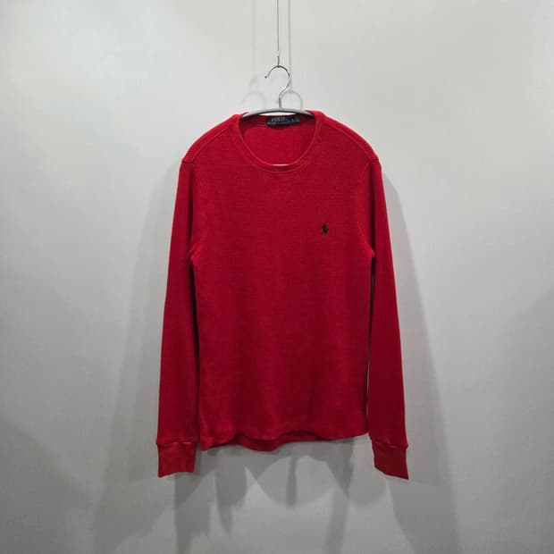 폴로랄프로렌 우먼 와플 레드 롱슬리브 L