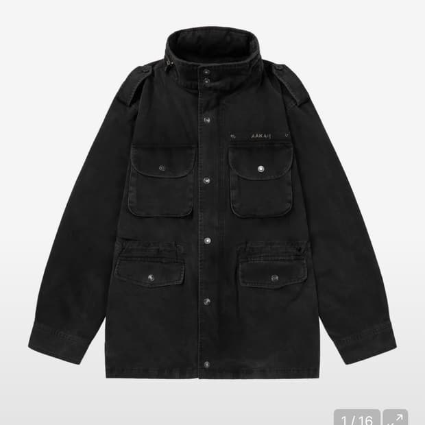 아캄 Washed Field Jacket 블랙 야상 사파리자켓