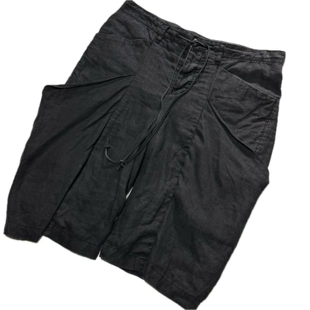 kazuyuki kumagai attachment 린넨 워싱 하프팬츠