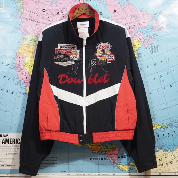 더블렛 자수 패치워크 트랙 자켓