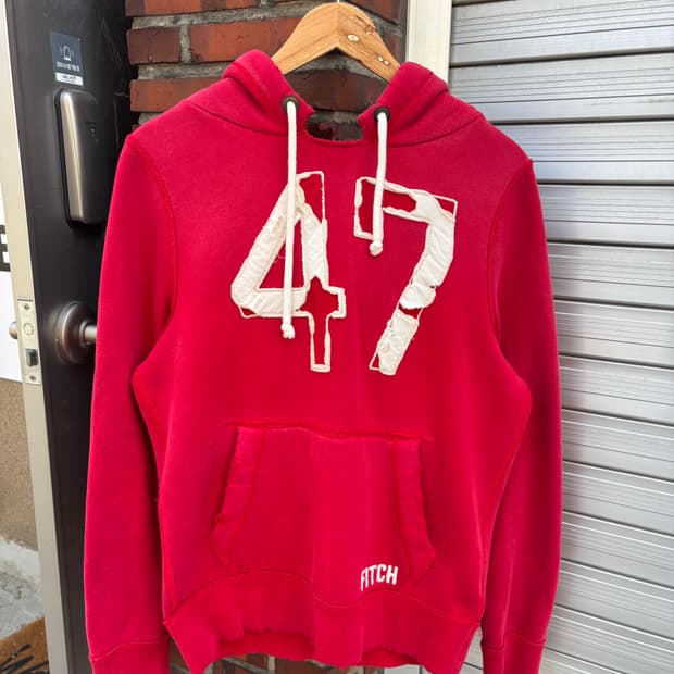 아베크롬비 47 자수 레드 후드티 