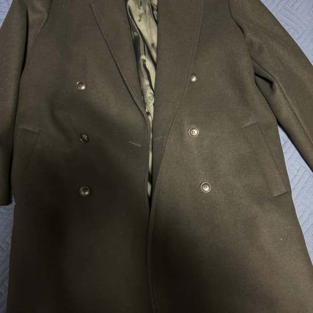 쿠어 MTR 오버핏 더블 롱 코트 블랙 M Size