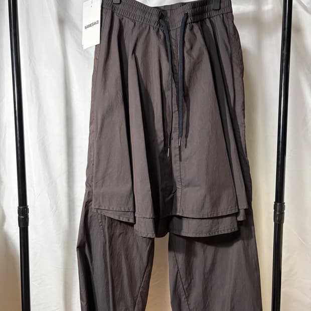 네임세이크 레이어드 스커트 팬츠 브라운