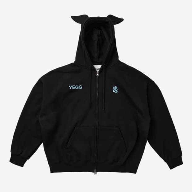예그 윙 후드 집업 블랙