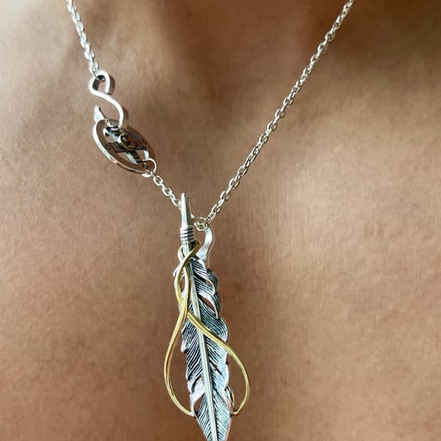 S925 아메카지 실버 페더 체인목걸이