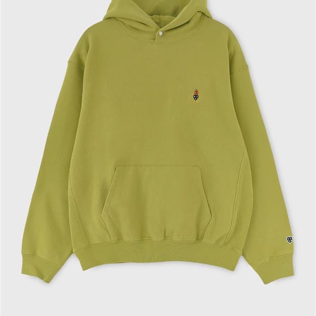 CREST WASHED 221 HOODIE / Lime Green
