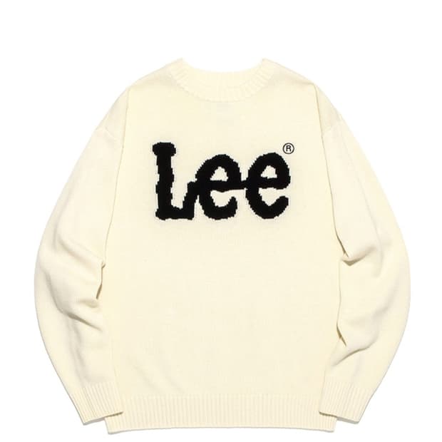 (XL) LEE 빅 트위치 로고 니트 아이보리 팝니다.
