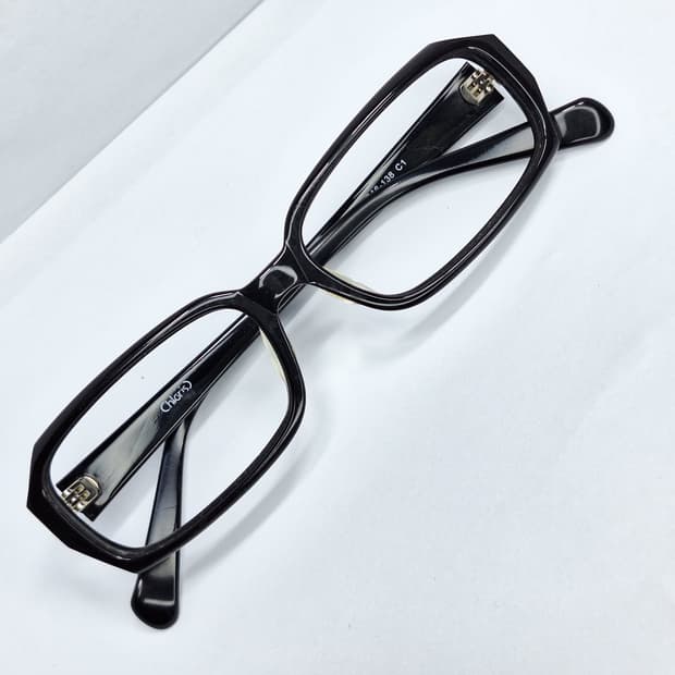 Chloris NWT-0027 54ㅁ16 블랙 실버 데코 뿔테 안경