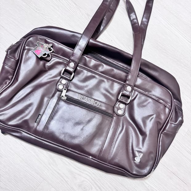 빈티지 갸루 y2k 일녀 교복 가죽 플레이보이 스쿨백 가방