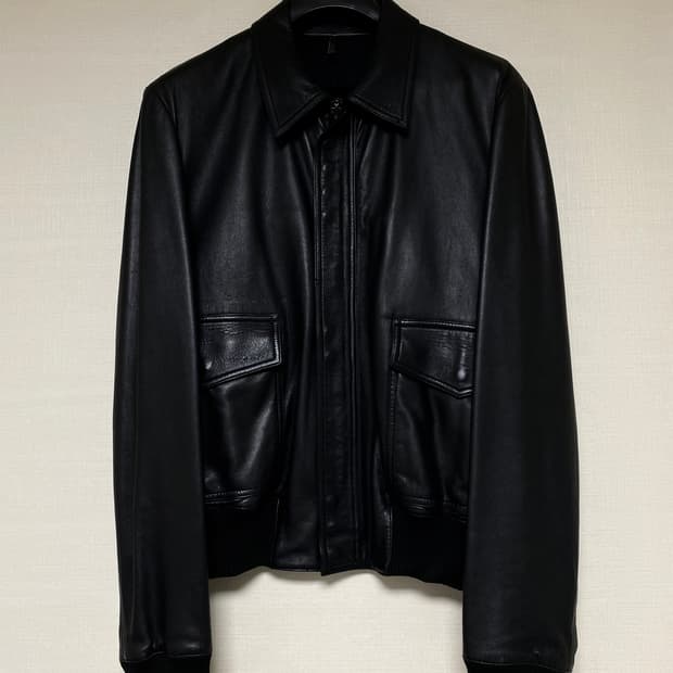 2004SS Dior HOMME STRIP LEATHER JUMPER