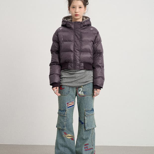 Achihara OM short cotton padded jacket