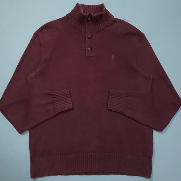 폴로 버건디 니트