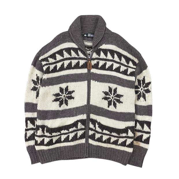 FIRST DOWN 코위찬 니트 집업