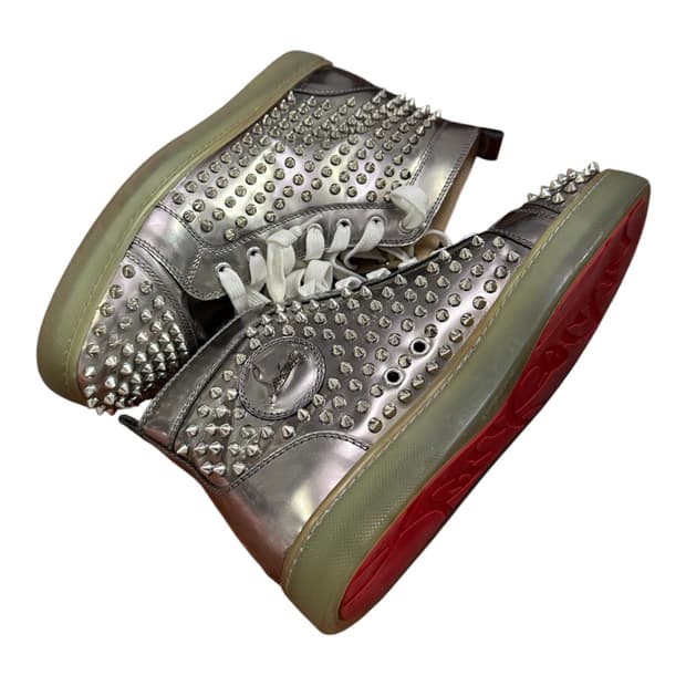 Christian louboutin silver spikes 하이탑