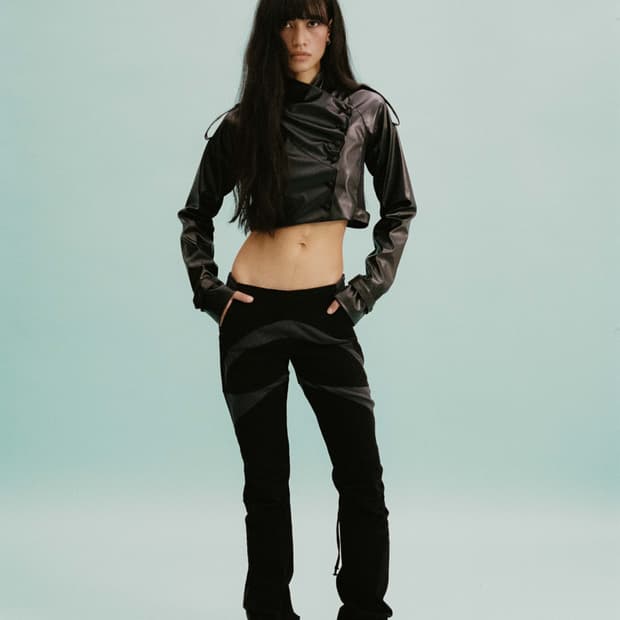 웻태그 CONTRAST PANEL SKINNY PANTS BLACK 