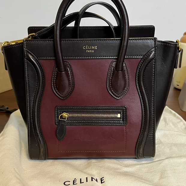 셀린느 라기지백 나노 브라운/버건디 컬러