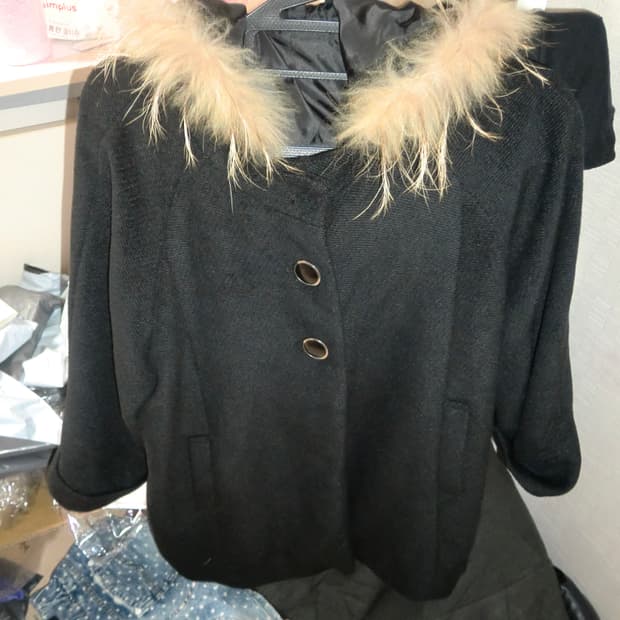 퍼 케이프 숏코트 빈티지 모리걸 하구미 러블리