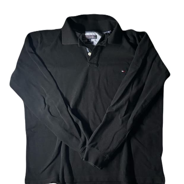 타미 힐피거 릴렉스드 핏 크루넥 카라 티셔츠 블랙