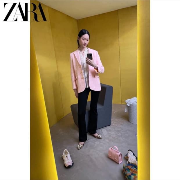 Zara 자라 슬림 오버핏 트위드 자켓