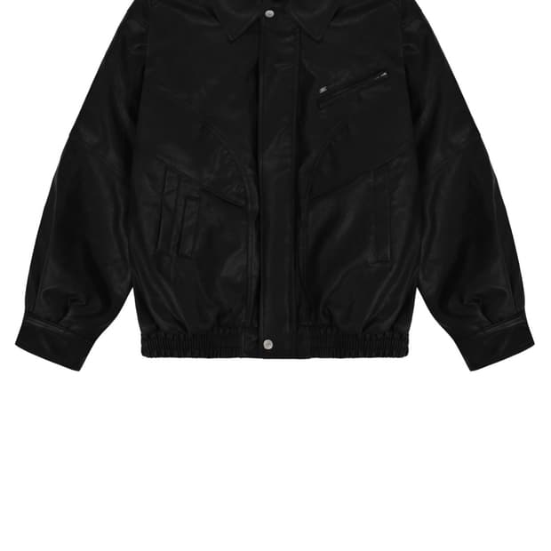 최종가지금만)페일제이드 레더 패디드 자켓 솔리드블랙2025