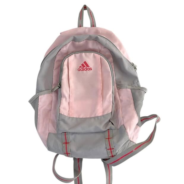 빈티지 대대장 아디다스 그레이 핑크 딸기우유 백팩