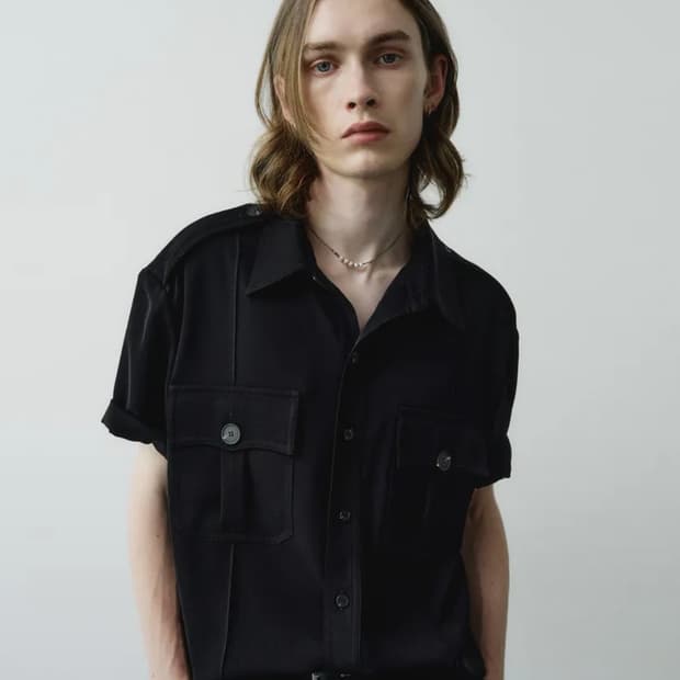 [48 새상품] 노이어 핀턱 오피서 하프 셔츠