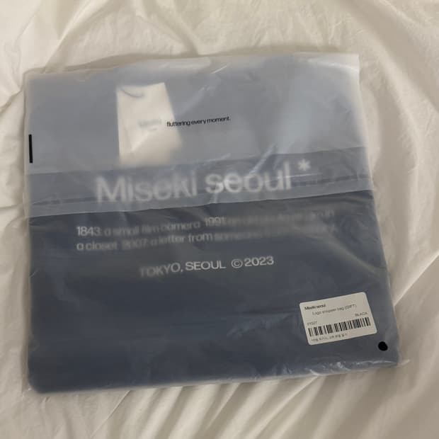 미세키서울 로고 쇼퍼백 블랙 새상품