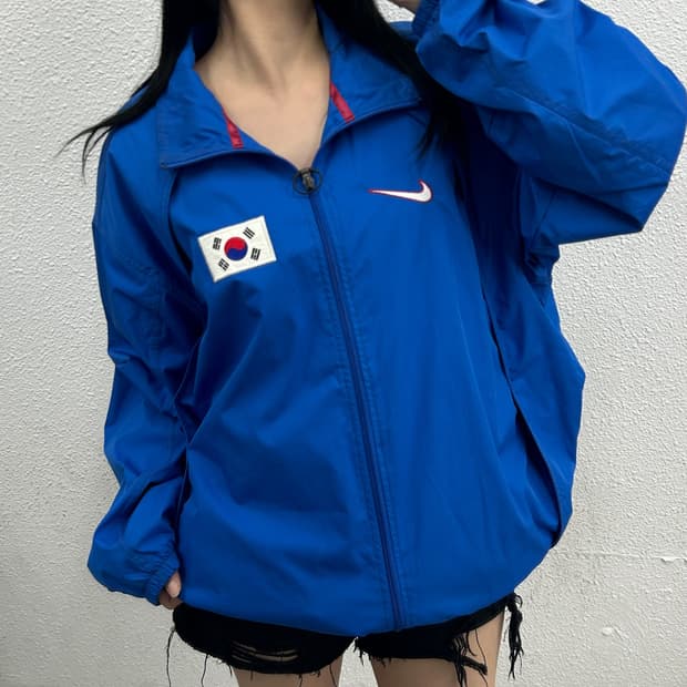 나이키 국대 korea 블루 바람막이 L