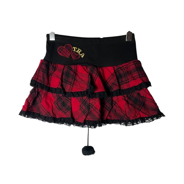 [Tralala] 트랄라라 오네갸루 펑크체크 큐롯 스커트