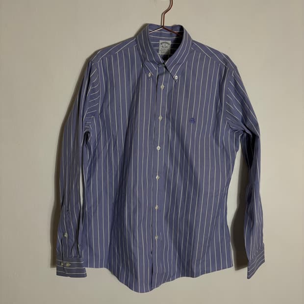 브룩스브라더스 리젠트 핏 퍼플 스트라이프 셔츠(M)