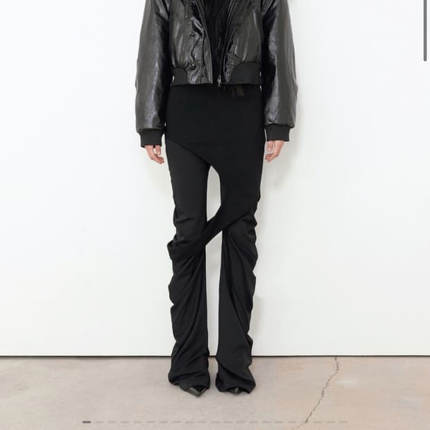 보헴서 LEATHER FUR HOOD JUMPER, BLACK