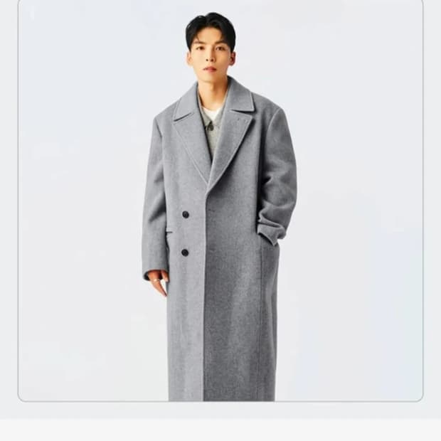 일꼬르소 대디핏 반더블 맥시 코트 그레이 색상입니다. (쿨거시 네고)