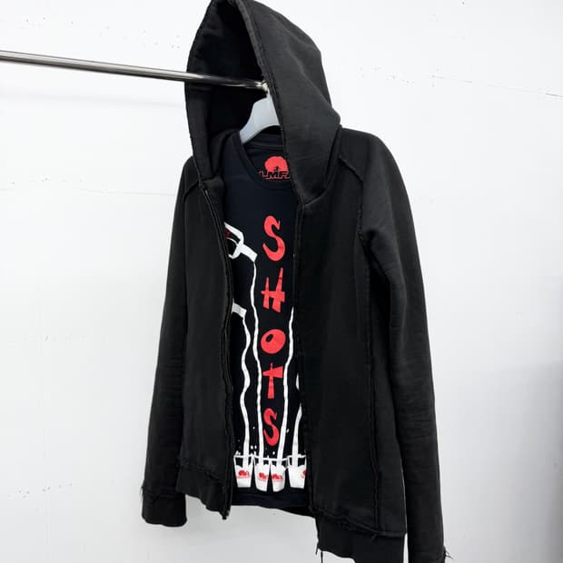 WJK Distressed riri Zip Hoodie