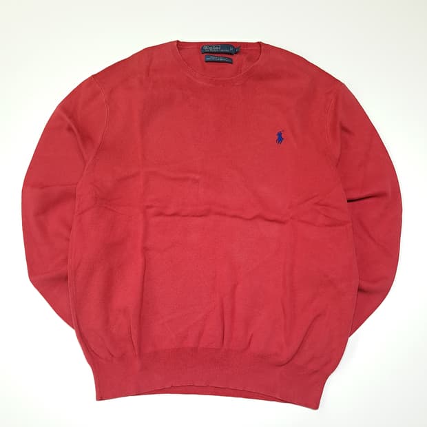 CL363 L 폴로 00s 코튼 레드애플 니트 스웨터