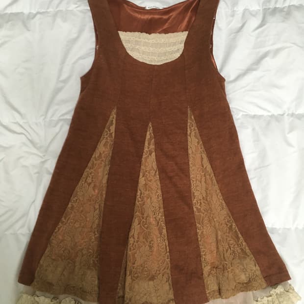 일본빈티지 히피 니트 슬리브리스 원피스