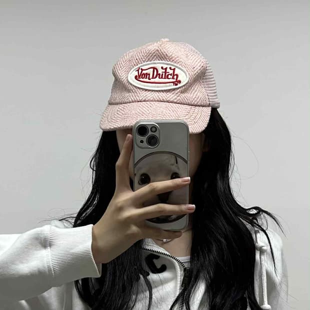 Vondutch 본더치 y2k 핑크 메쉬 캡(OS)