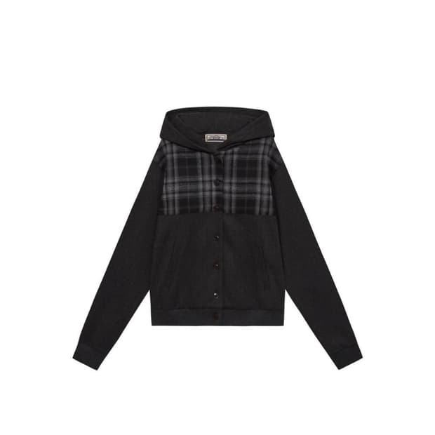 saros check jacket - Charcoal(1)