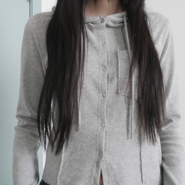 애프터먼데이 캐리 후드 스냅 가디건