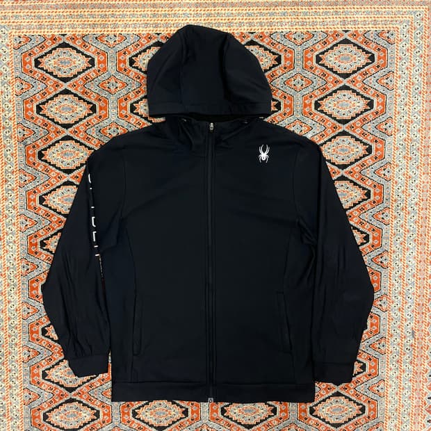 스파이더 블랙 기모 져지 후드집업 남성XXL