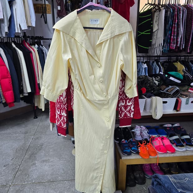 타임 카라넥 옐로우 롱 원피스 (1287)