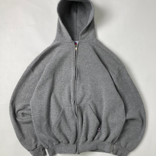 90s Russell Zip Up Hoodie (heather grey)