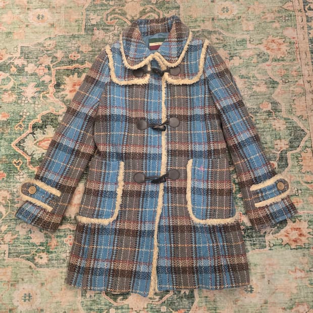 빈폴(Beanpole)체크 더플 코트(떡볶이 코트)