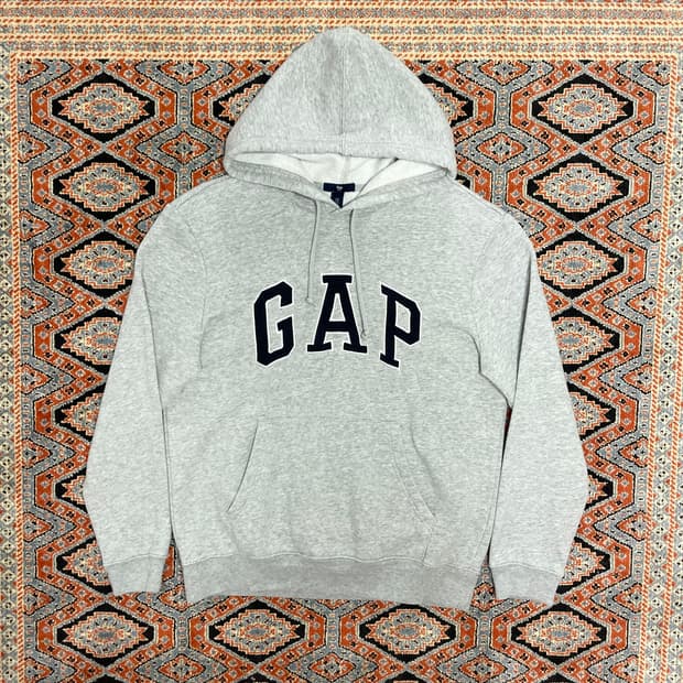 갭 스펠로고 그레이 기모 후드티셔츠 남성S
